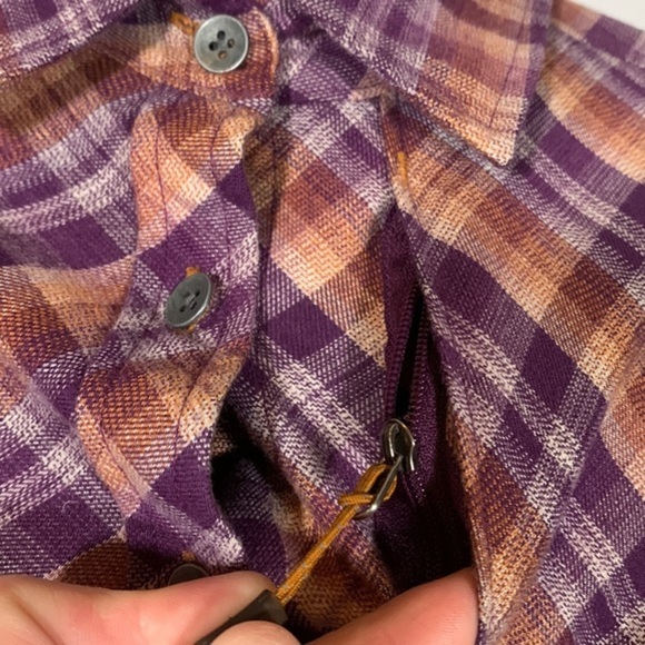 Woolrich Purple & Orange Plaid Flannel Button Down Shirt - Picture 6 of 10